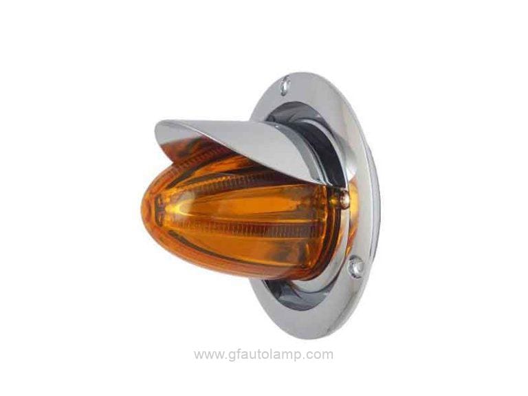 GF-8064-4T 4 inch round LED Watermelon stop/turn/tail Lights Chrome Visor Bezel