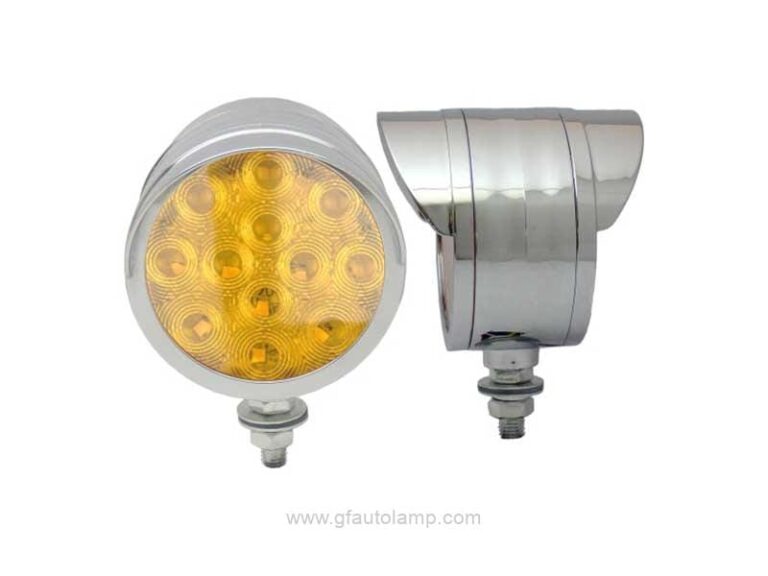 Round, 8 LED, Double Face, Pedestal plafon direccional, Chrome, Visor Bezel, A8-66013T