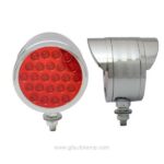 LED, Round, 24 Diode, Dual Face, Side Marker, Turn Signal, Pedestal Light, plafon direccional, 1 Stud, Chrome, Visor Bezel, A8-66014T