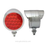 LED, Round, 24 Diode, Dual Face, Side Marker, Turn Signal, Pedestal Light, plafon direccional, 1 Stud, Chrome, Visor Bezel, A8-66014Ts