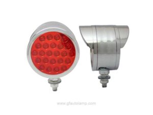 LED, Round, 24 Diode, Dual Face, Side Marker, Turn Signal, Pedestal Light, plafon direccional, 1 Stud, Chrome, Visor Bezel, A8-66014Ts
