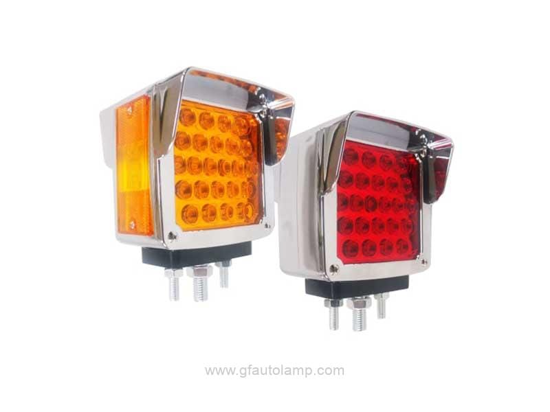 LED, Square, 24 Diode, double face, Pedestal plafon direccional, Chrome Visor Bezel, A8-66017S