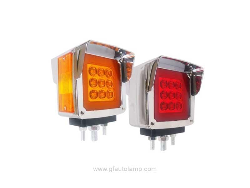 LED, Square, 9 Diode, Dual Face, Pedestal Light, plafon direccional, Chrome, Visor Bezel, A8-66018