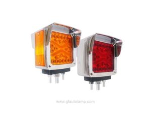 LED, Square, 24 Diode, Dual Face, Side Marker, Turn Signal, Pedestal plafon direccional, Chrome Visor Bezel, A8-66020