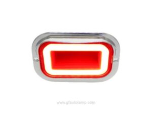 A8-6713T 5 x 3 Inch Rectangle tunnel effect LED Stop/Turn/Tail Light Chrome Visor Bezel
