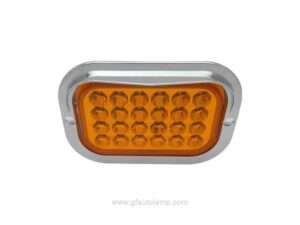 A8-6801T 5 x 3 Inch Rectangle LED Stop/Turn/Tail Light Chrome Visor Bezel