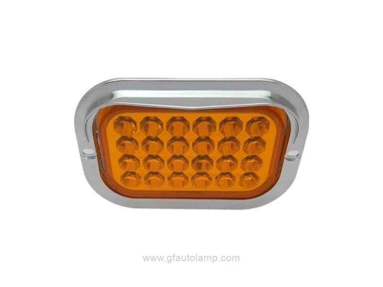 A8-6801T 5 x 3 Inch Rectangle LED Stop/Turn/Tail Light Chrome Visor Bezel