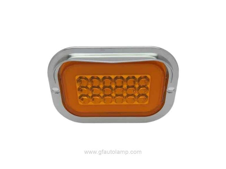 A8-6802T 5 x 3 Inch Rectangle LED Stop/Turn/Tail Light Chrome Visor Bezel