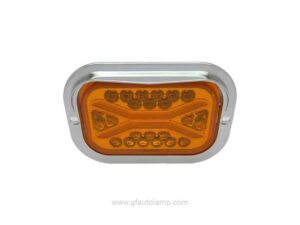 A8-6803T 5 x 3 Inch Rectangle LED Tail Lights Chrome Visor Bezel