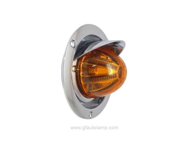 A8-8054-4T 4 inch round LED Watermelon stop/turn/tail Lights Chrome Visor Bezel