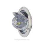 A8-8057-4T 4 inch round LED Watermelon stop/turn/tail Lights Chrome Visor Bezel