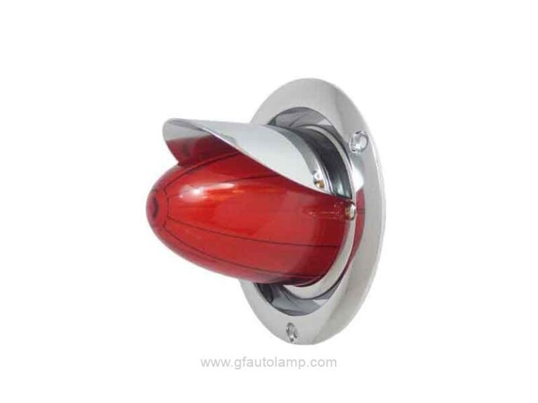 A8-8062-4T 4 inch round LED Watermelon stop/turn/tail Lights Chrome Visor Bezel