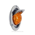 A8-8075-4T 4 inch round LED Watermelon stop/turn/tail Lights Chrome Visor Bezel