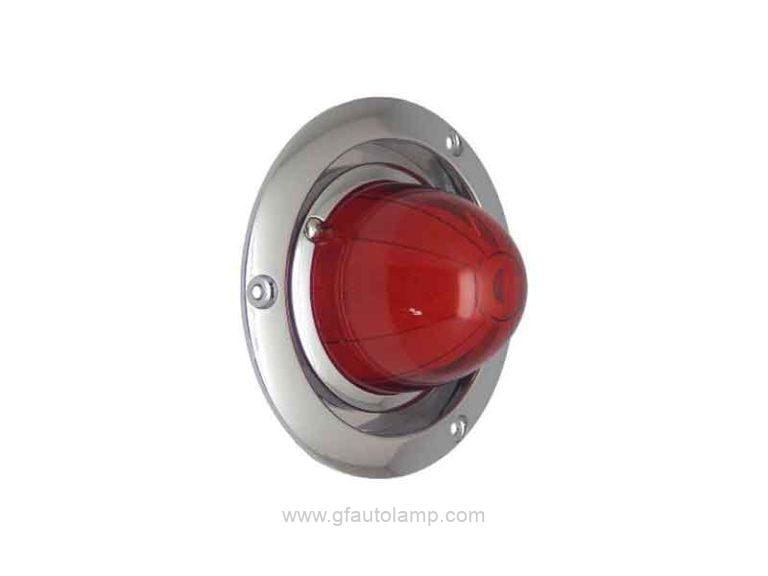 GF-8052-4 4 inch round LED Watermelon stop/turn/tail Lights Chrome Bezel