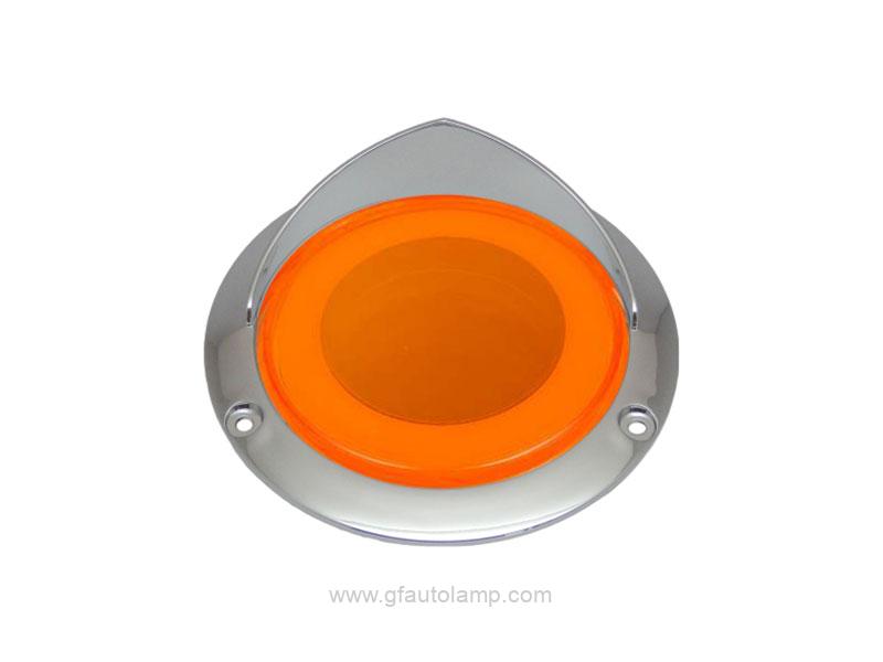 4 inch Round LED 3D tunnel effect tail light A8-6711T with chrome flange and visor