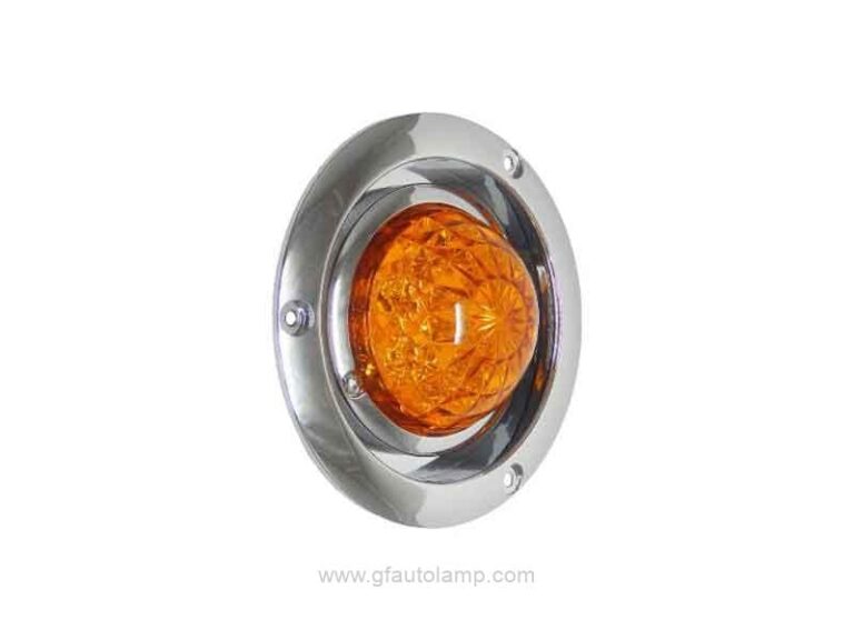 A8-8075-4 4 inch round LED Watermelon stop/turn/tail Lights Chrome Bezel