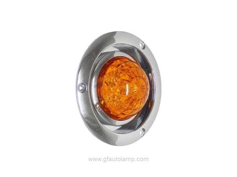 A8-8075-4 4 inch round LED Watermelon stop/turn/tail Lights Chrome Bezel